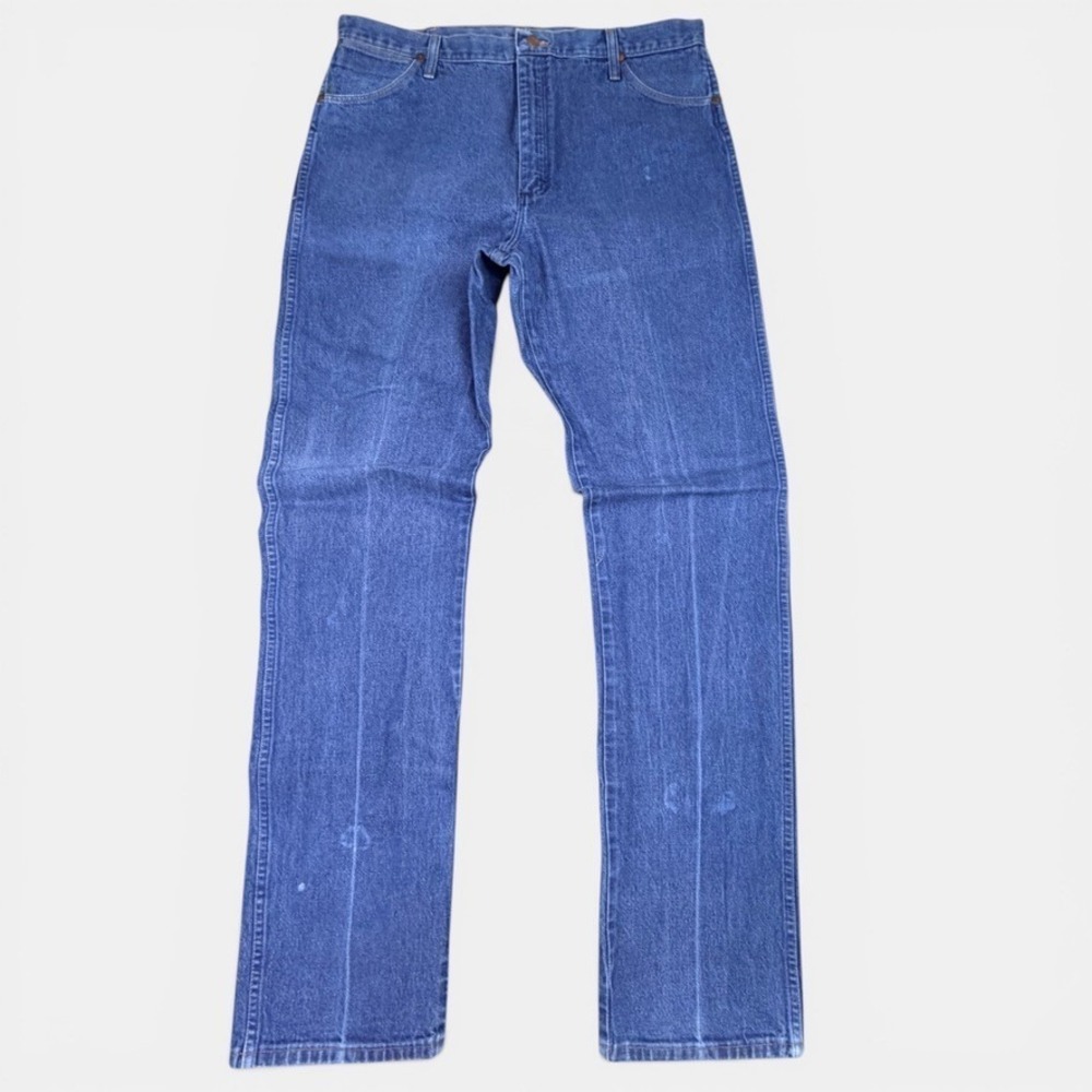 Vtg Wrangler Cowboy Cut Jean Mens Actual Fit 38x36 Blue Faded Denim Straight Leg - Picture 3 of 13